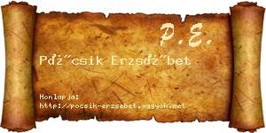 Pócsik Erzsébet névjegykártya